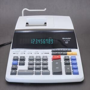 Sharp EL-1197PIII Printing Calculator Desktop Office Tested Works Clean